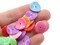 50 15mm Bright Color Mixed Wavy Disc Flat Round Coin Plastic Beads